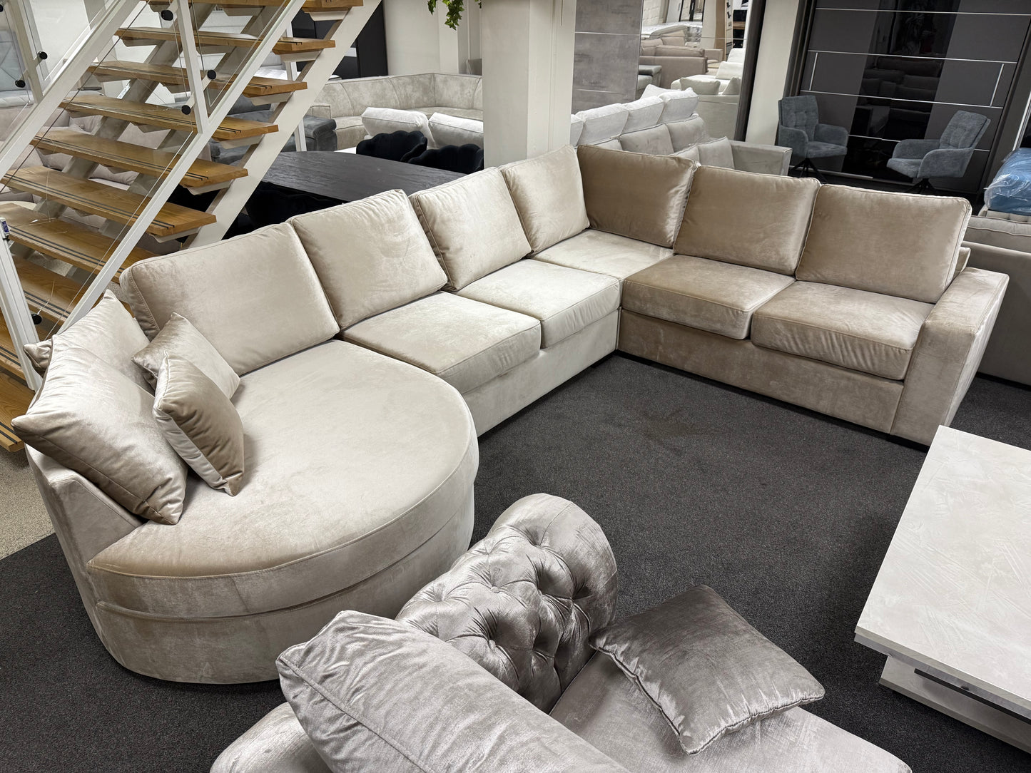 Melody XXL U-vorm Hoekbank - Beige velvet