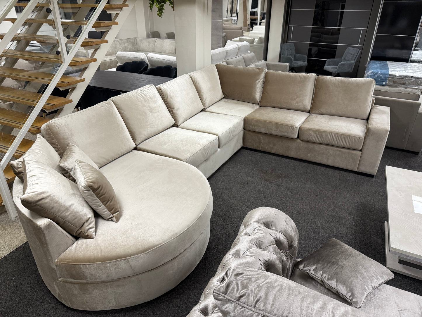 Melody XXL U-vorm Hoekbank - Beige velvet