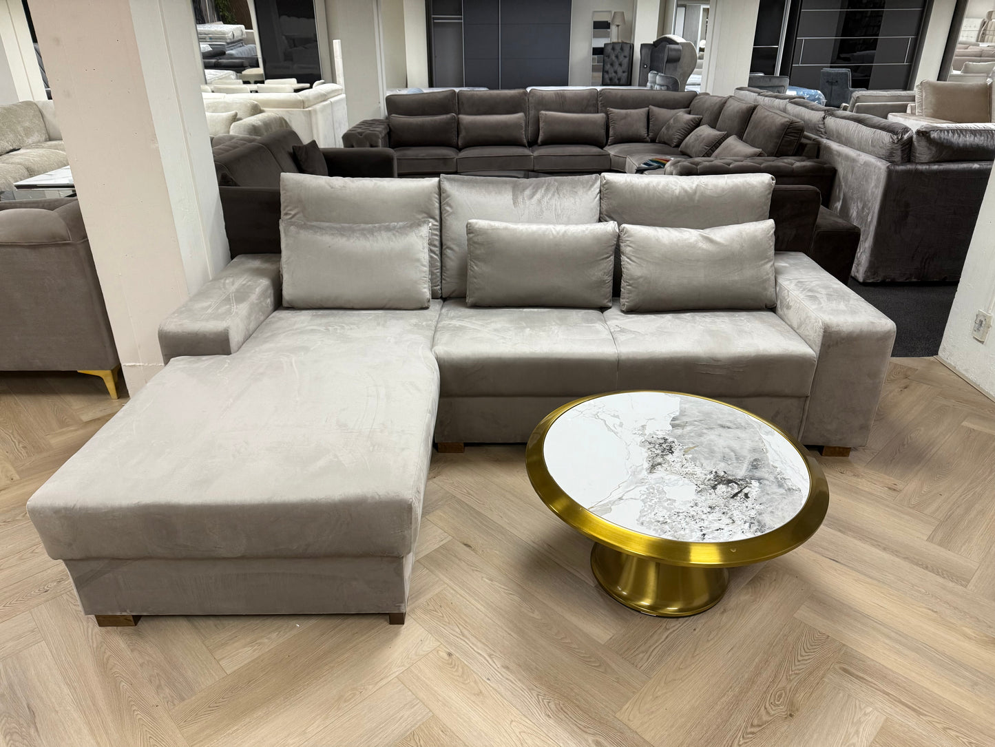 Yasmina Loungebank - Taupe velvet