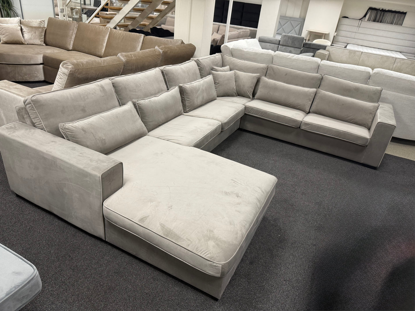 Costa XXL U-vorm Hoekbank - Taupe velvet