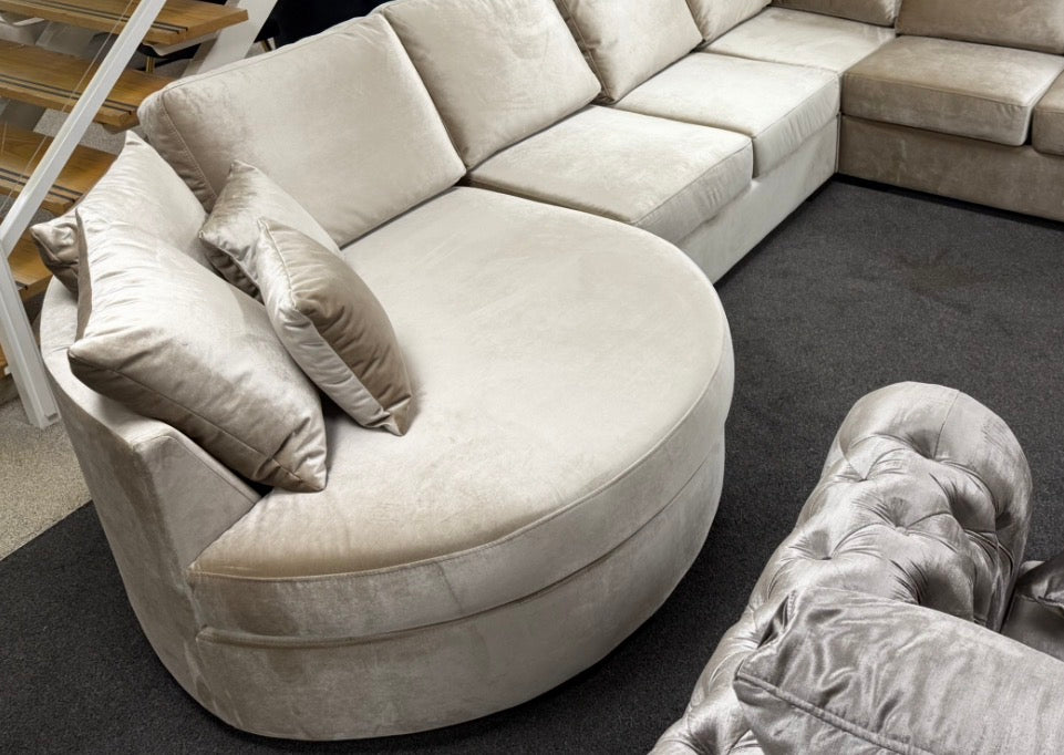 Melody XXL U-vorm Hoekbank - Beige velvet