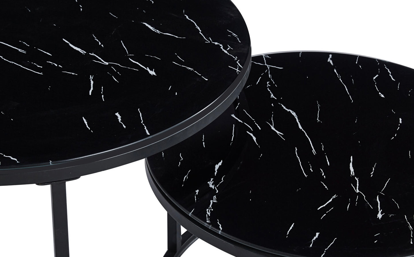 Marmo zwart Salontafel Set van 2