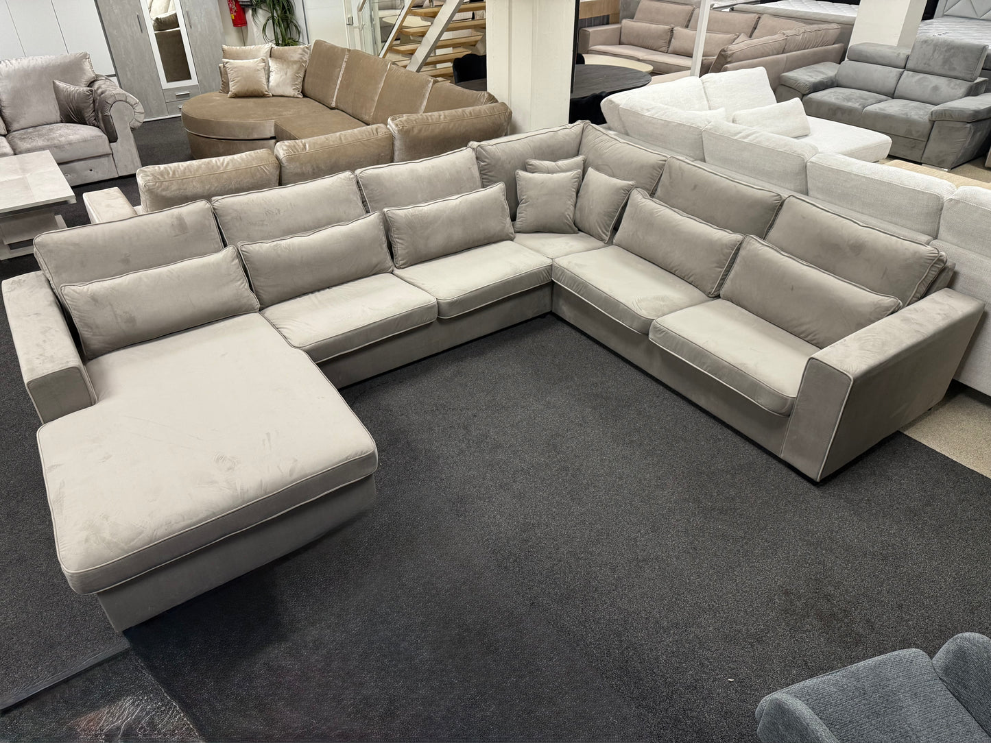 Costa XXL U-vorm Hoekbank - Taupe velvet