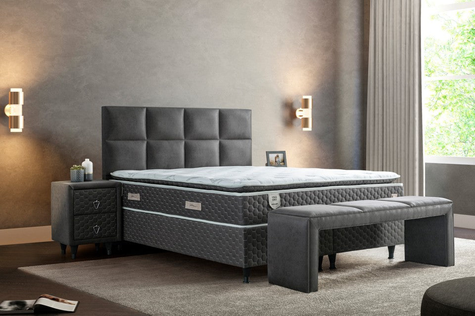 Visco grey Boxspring bed