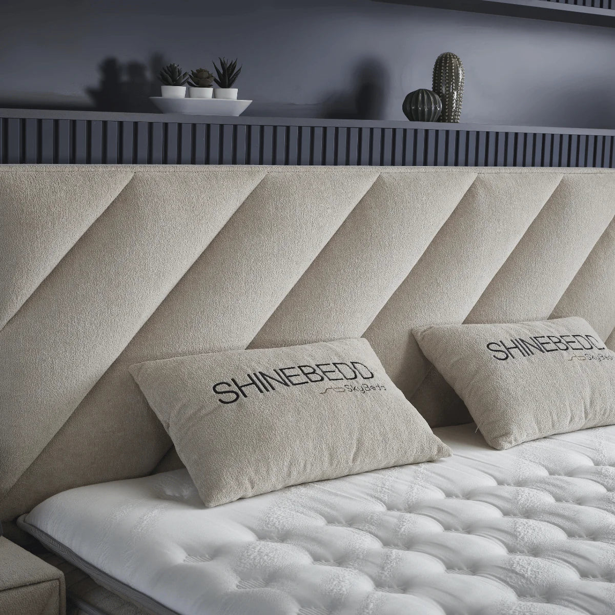 Skybedd – Shinebedd Beige Boxspring | Luxe & Direct Leverbaar uit Voorraad