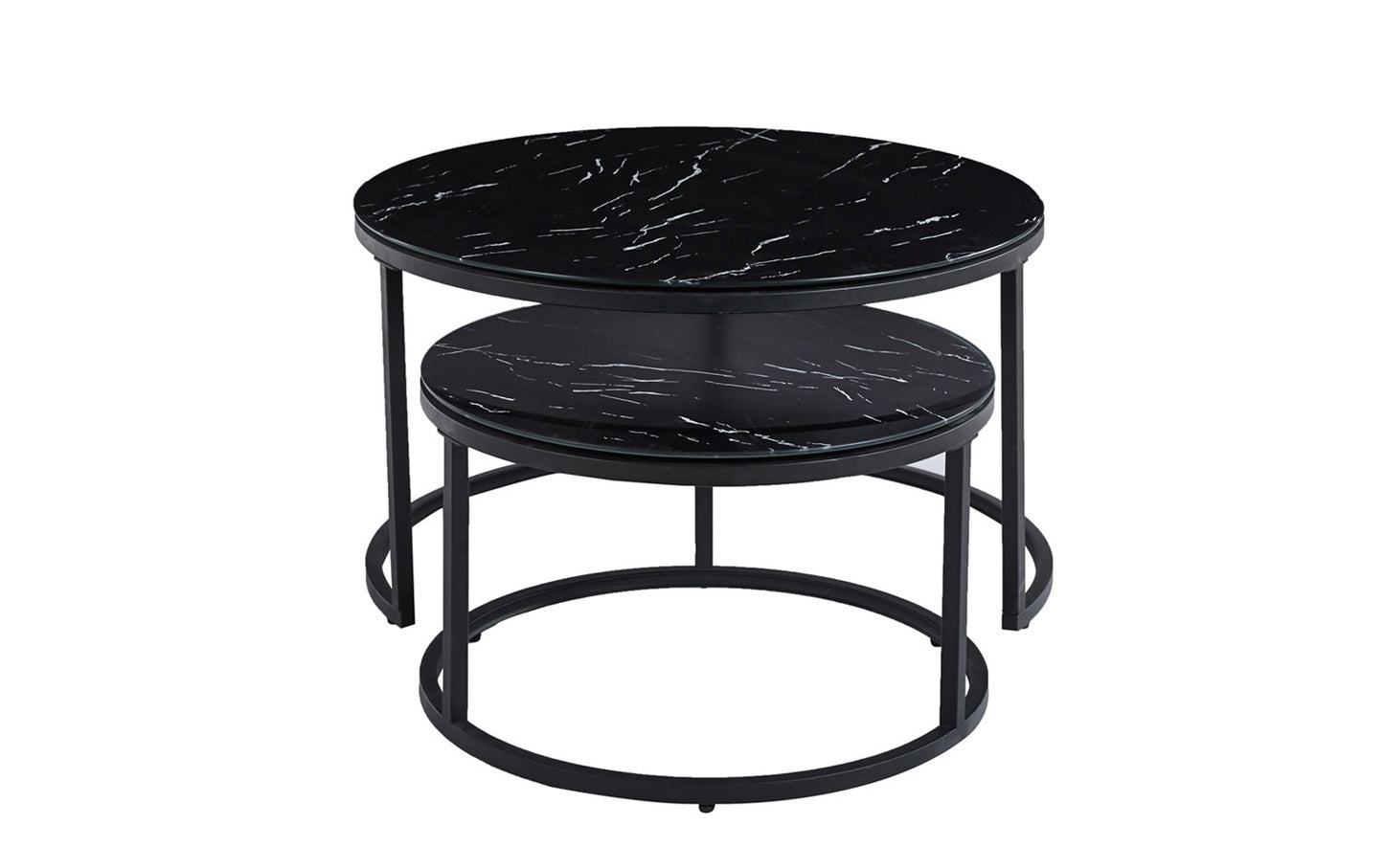 Marmo zwart Salontafel Set van 2