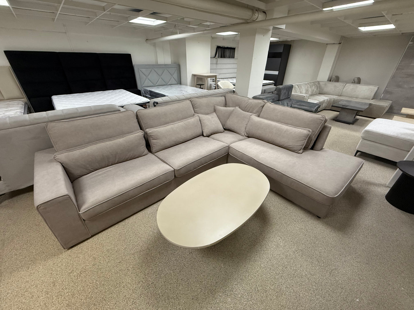 Costa Loungebank - Taupe velvet