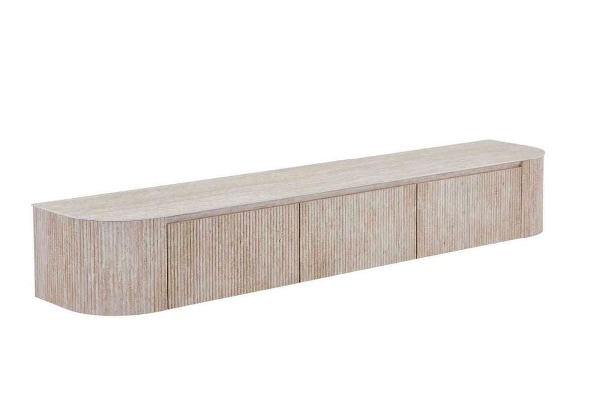Japandi Travertine TV Kast Ophangsysteem