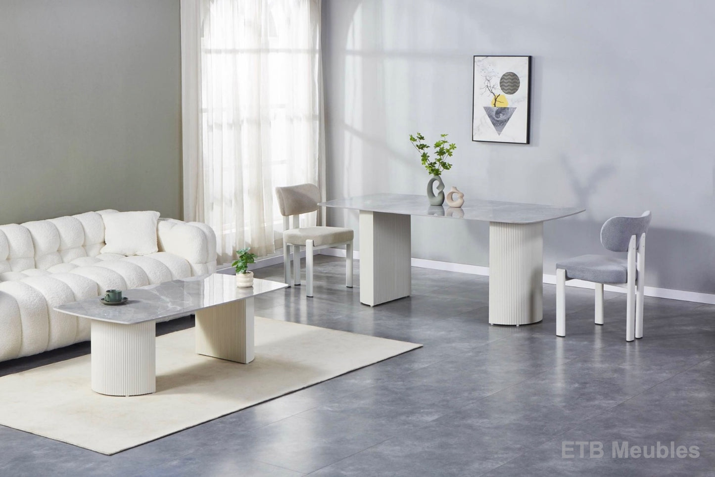 Ceramisch Italy wit blad met witte poten