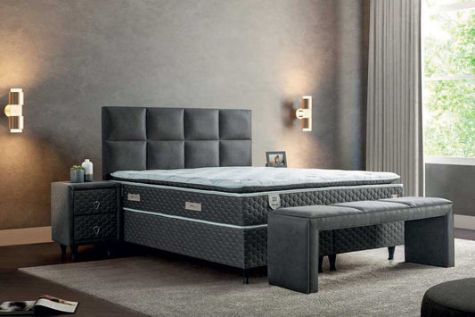 Visco grey Boxspring bed