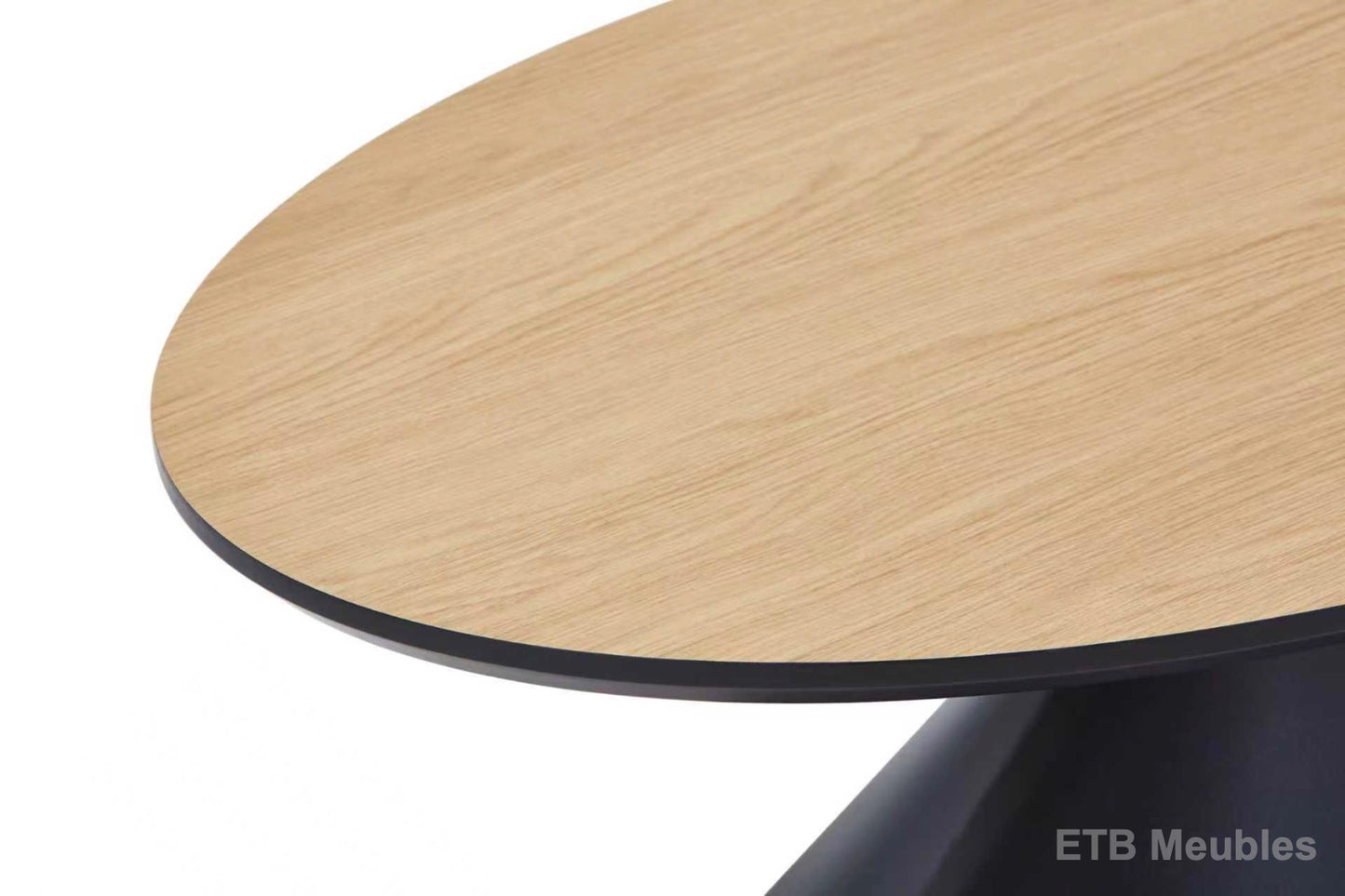 Ovale salontafel hout/zwart