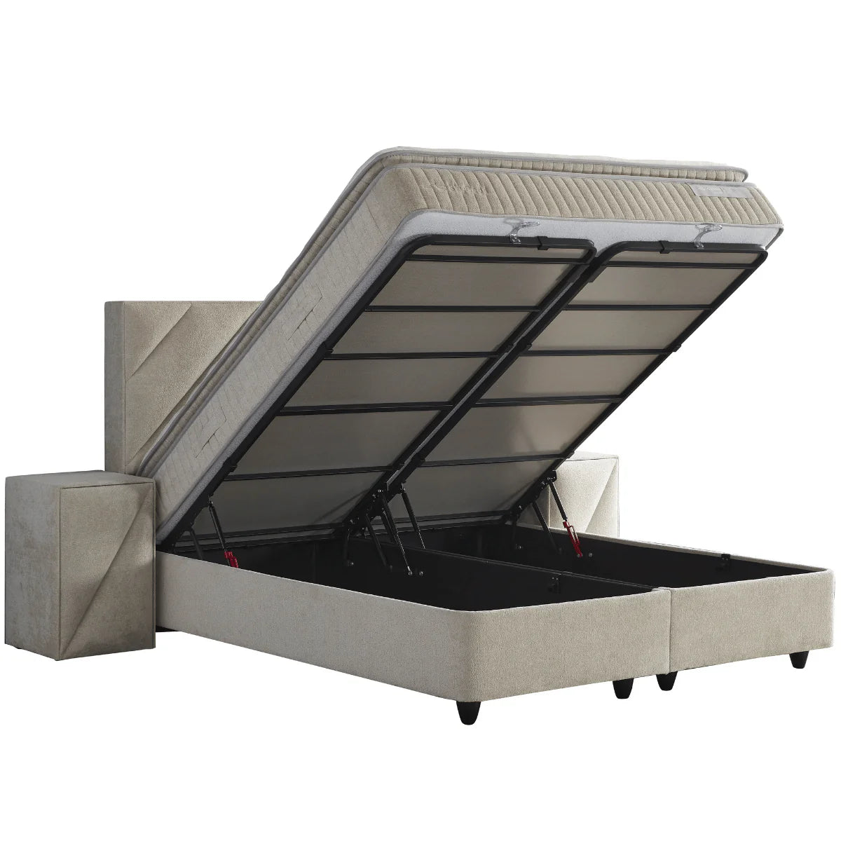 Skybedd – Shinebedd Beige Boxspring | Luxe & Direct Leverbaar uit Voorraad