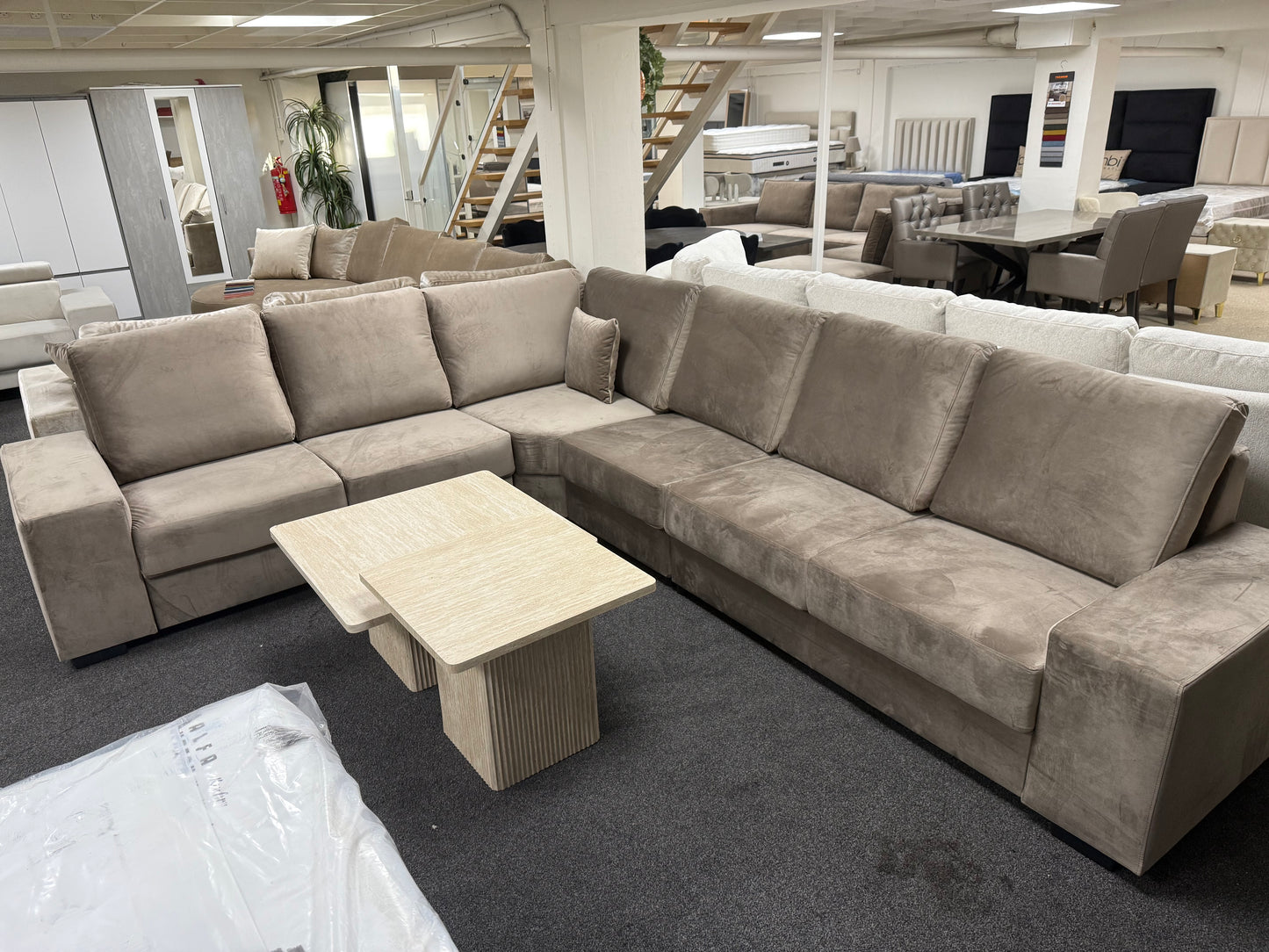 Yolanda Hoekbank - Taupe velvet