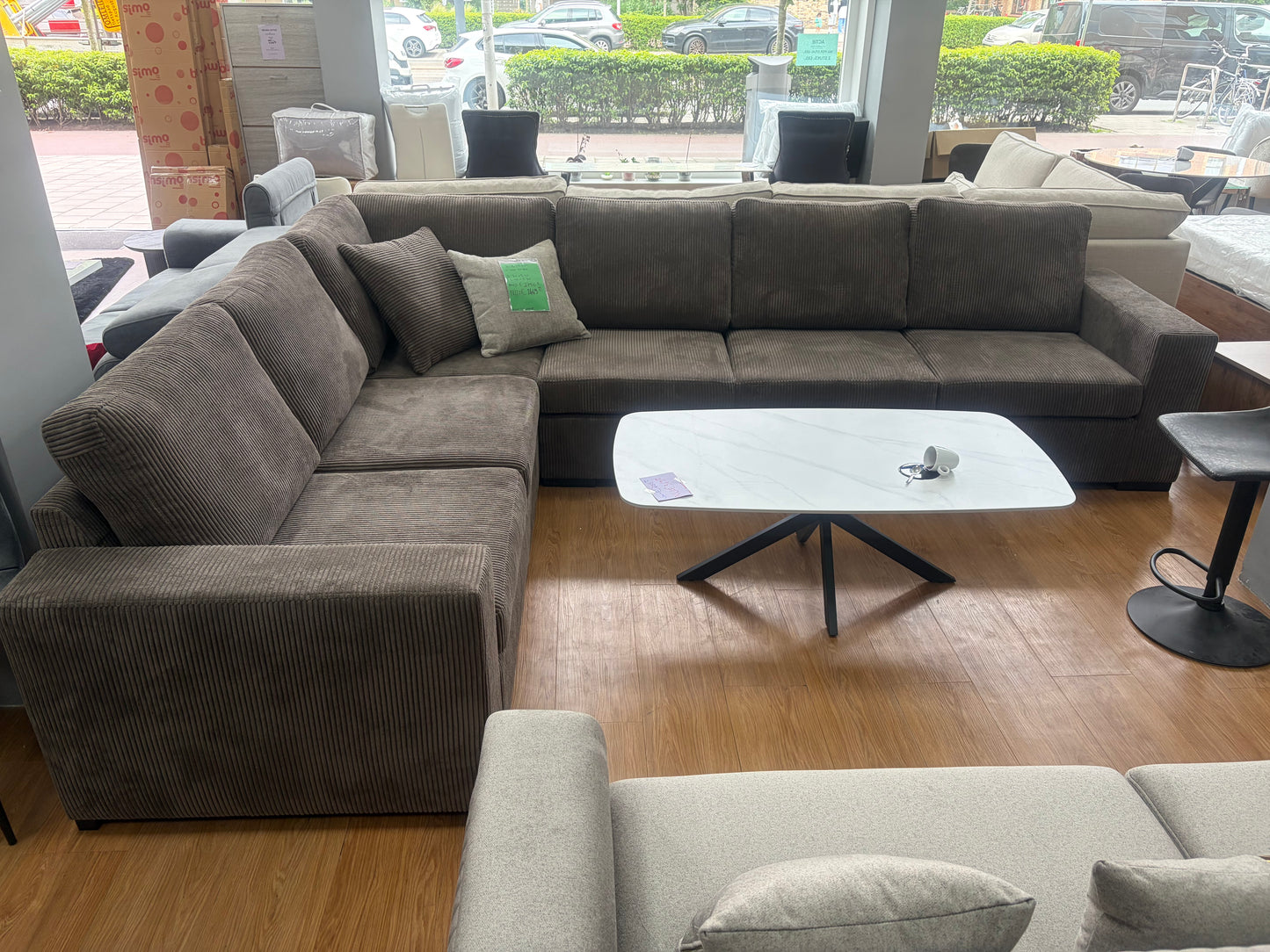 MILANO – Hoekbank Bruine Ribstof