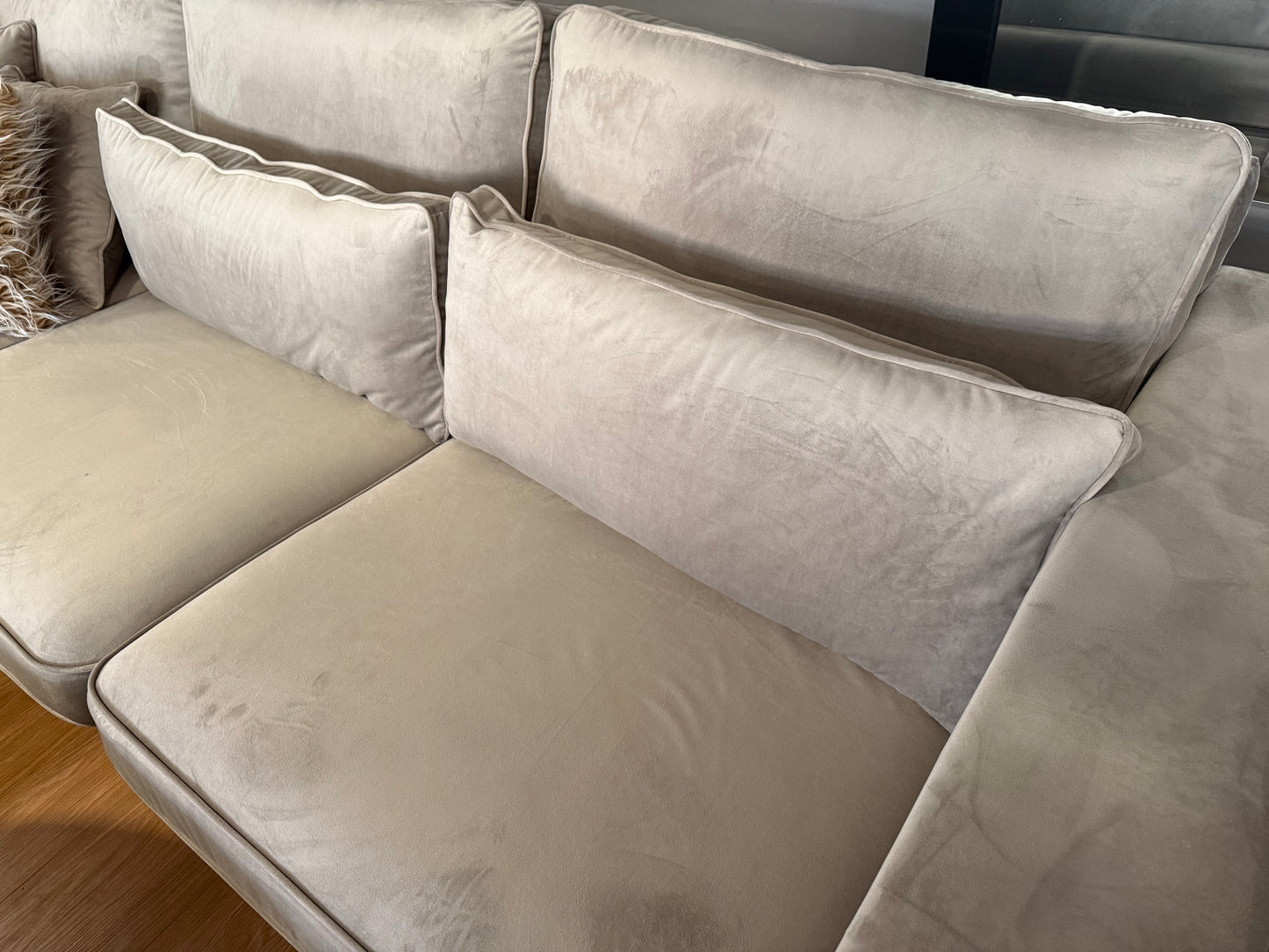 Costa XXL U-vorm Hoekbank - Taupe velvet