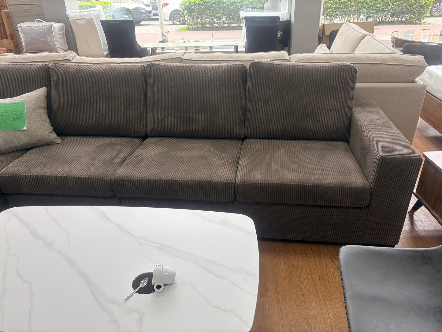 MILANO – Hoekbank Bruine Ribstof