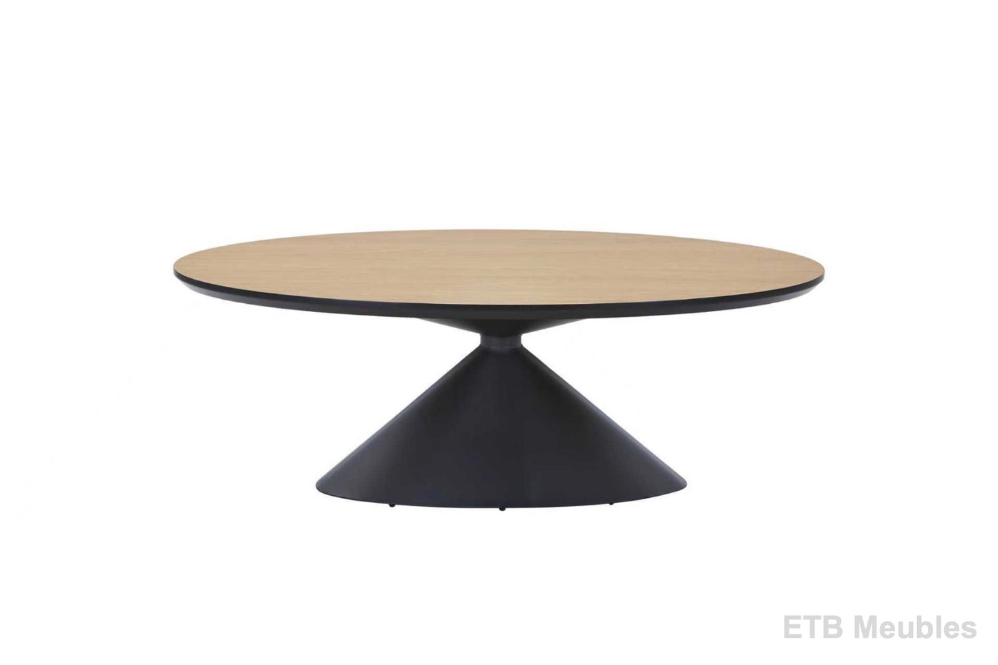 Ovale salontafel hout/zwart