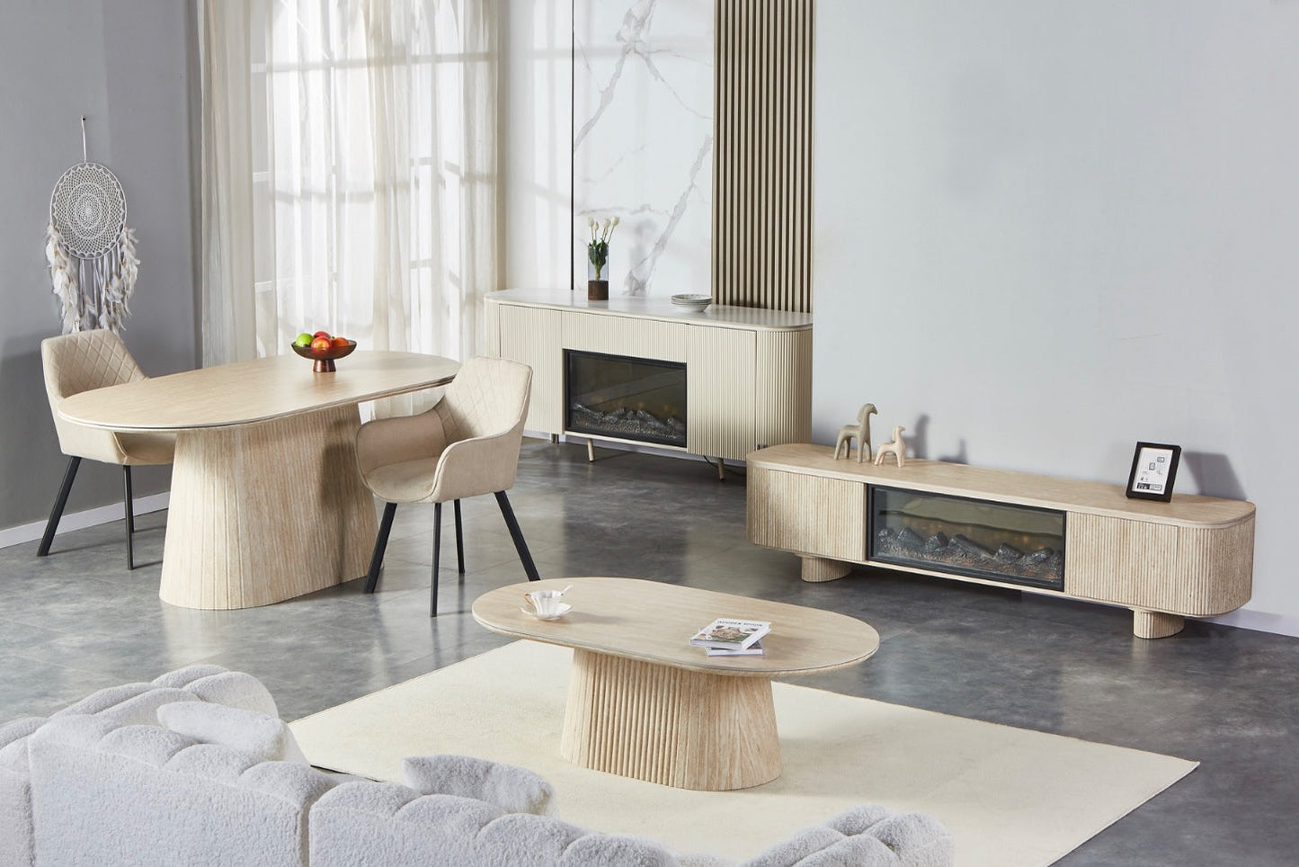 Wengé woonkamer - Travertine
