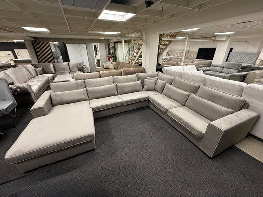 Costa XXL U-vorm Hoekbank - Taupe velvet
