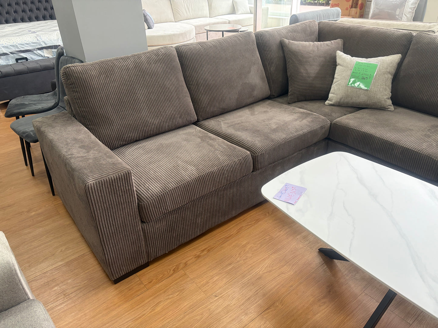 MILANO – Hoekbank Bruine Ribstof