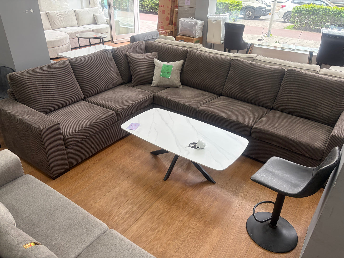 MILANO – Hoekbank Bruine Ribstof