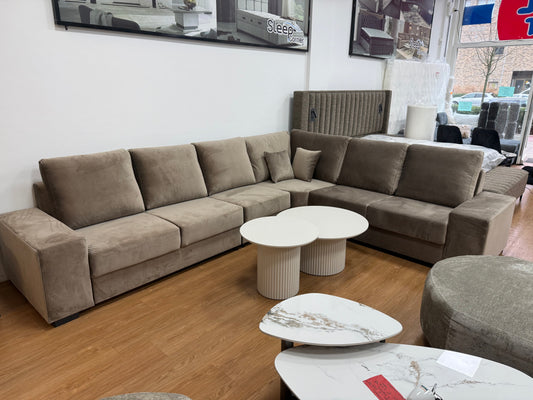 Yolanda Hoekbank - Taupe velvet