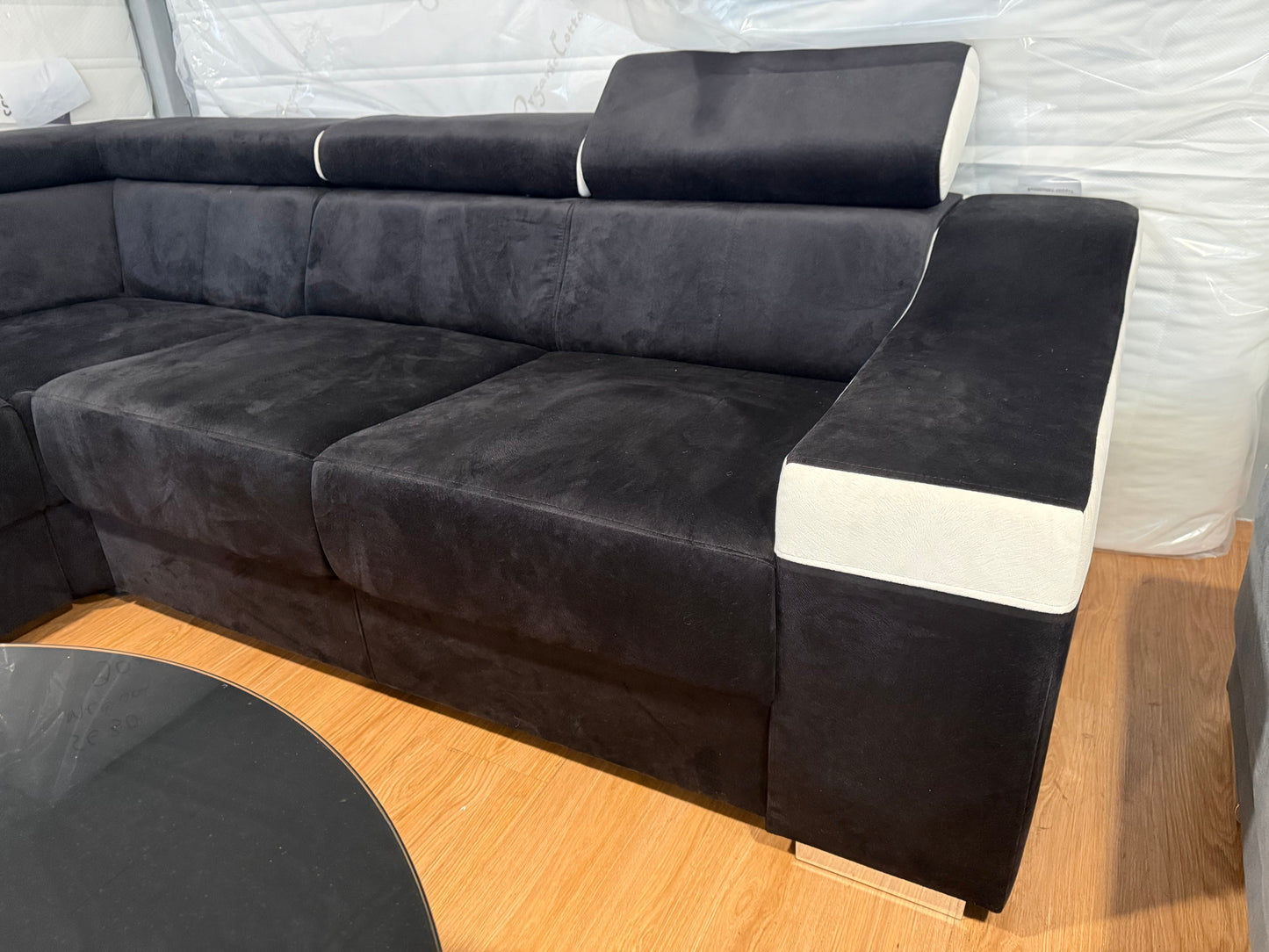 Arizona Hoekbank Grijs/wit stof