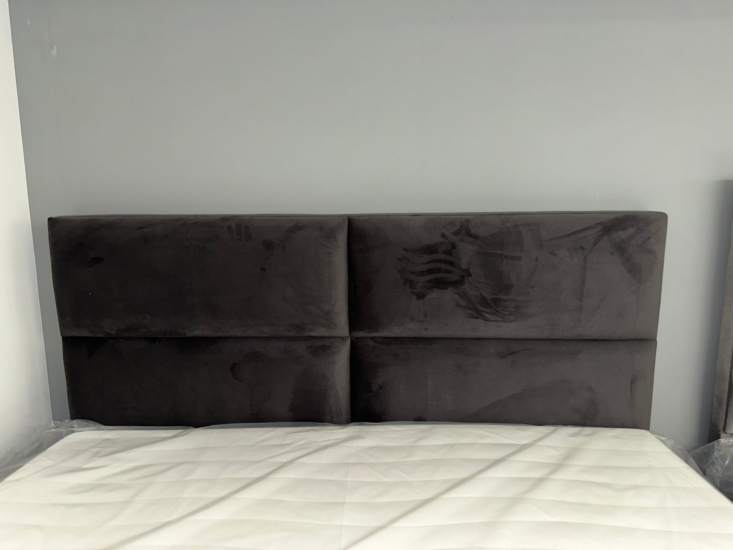 Manchester grey Boxspring bed