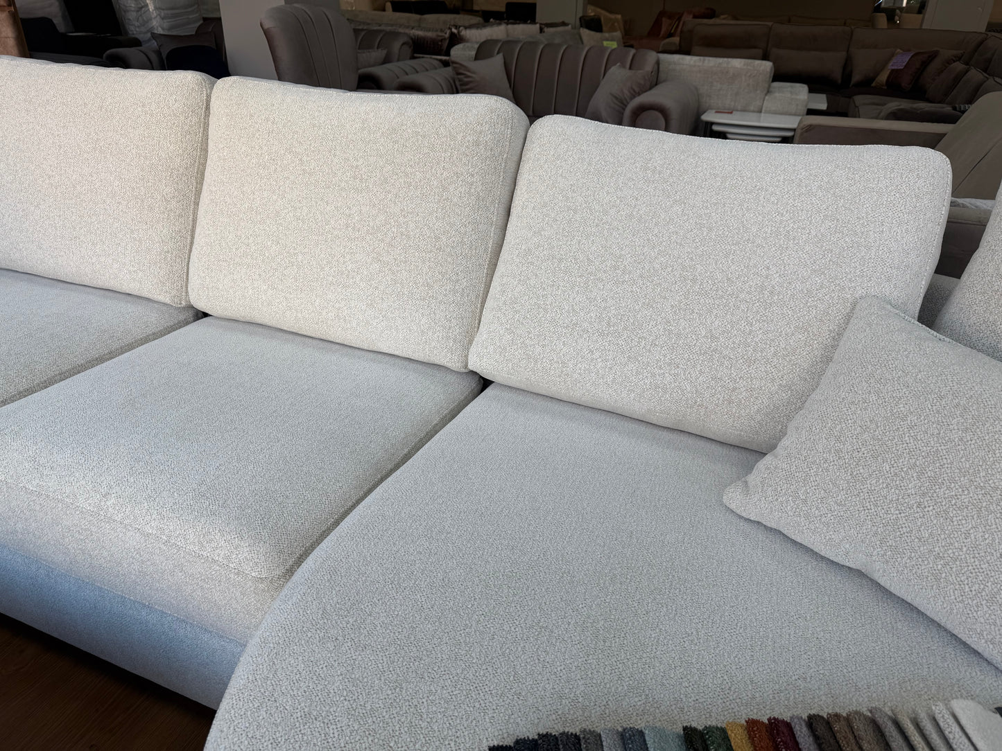 Moaz Japandi U-vorm Hoekbank - Off white stof