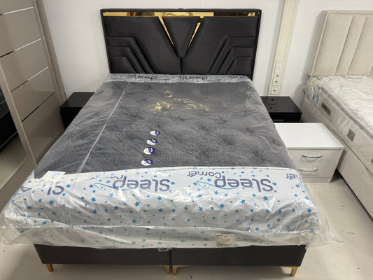 Aytac Boxspring met opbergruimte - Antraciet velvet