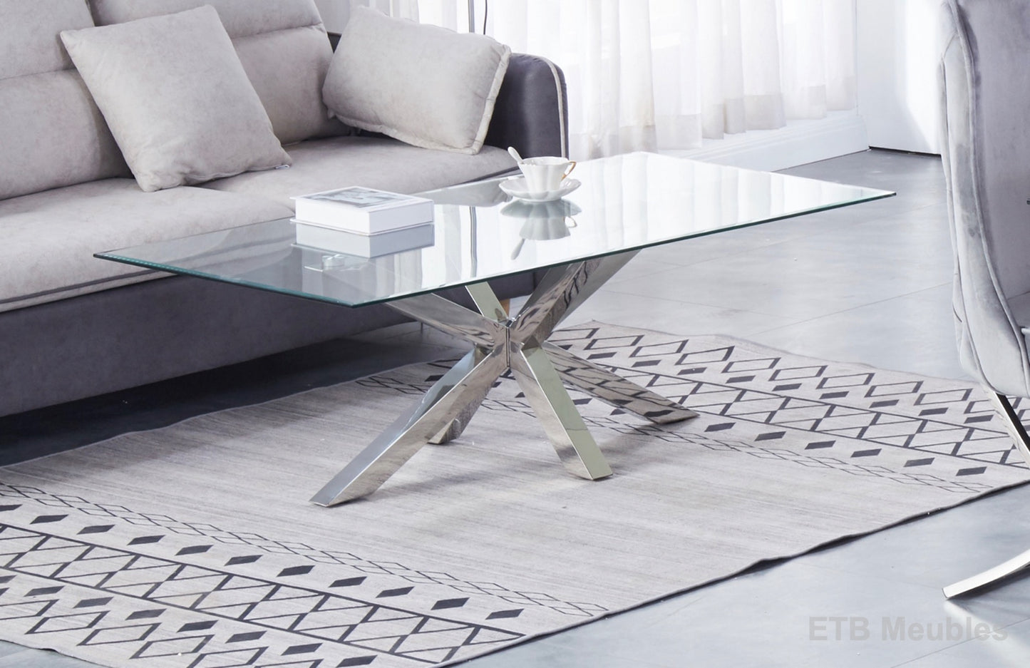 Glas zilver tafel