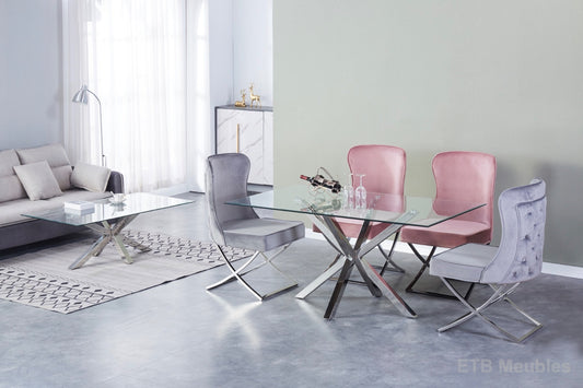 Glas zilver tafel