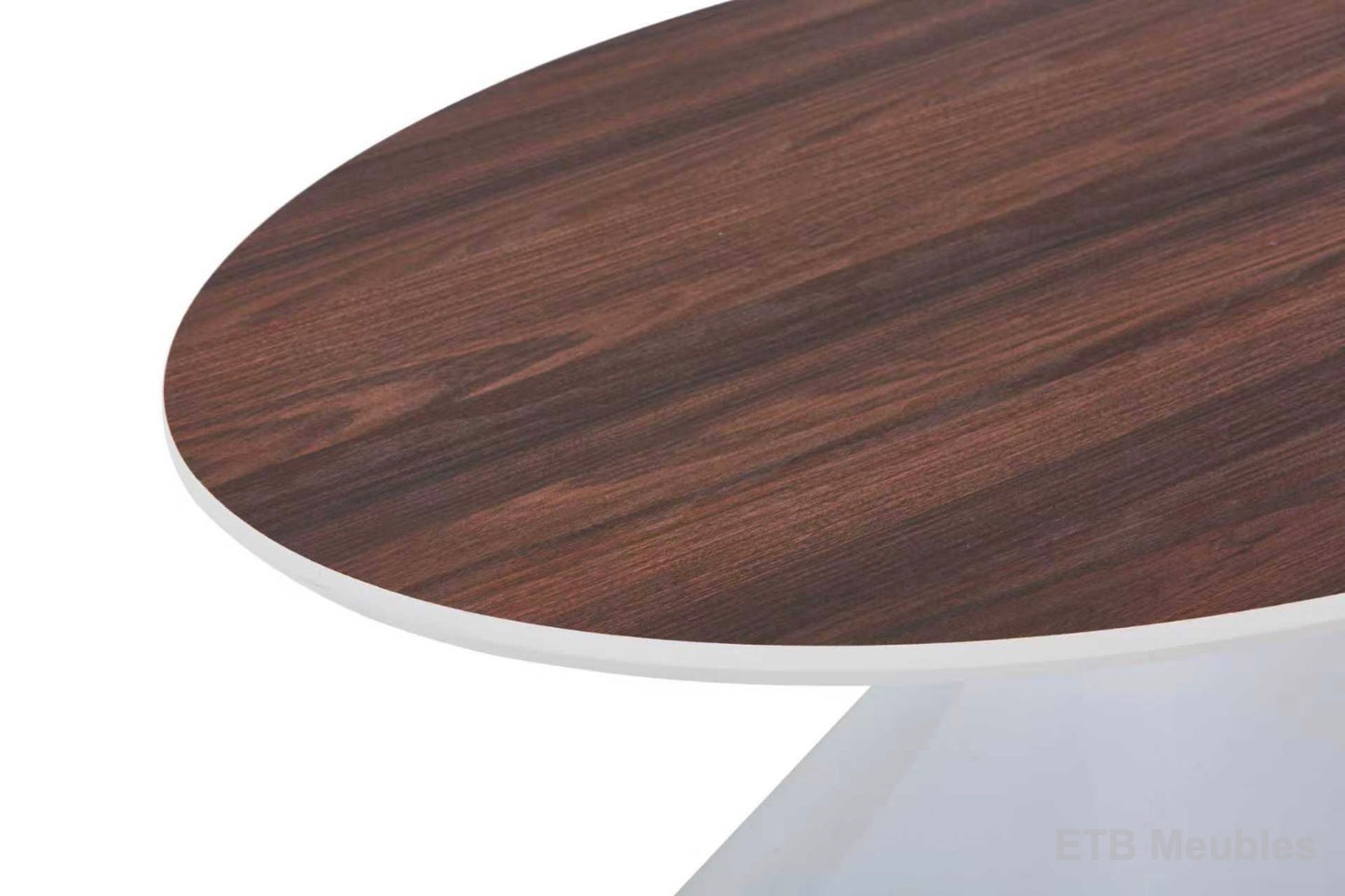 Ovale salontafel hout/wit