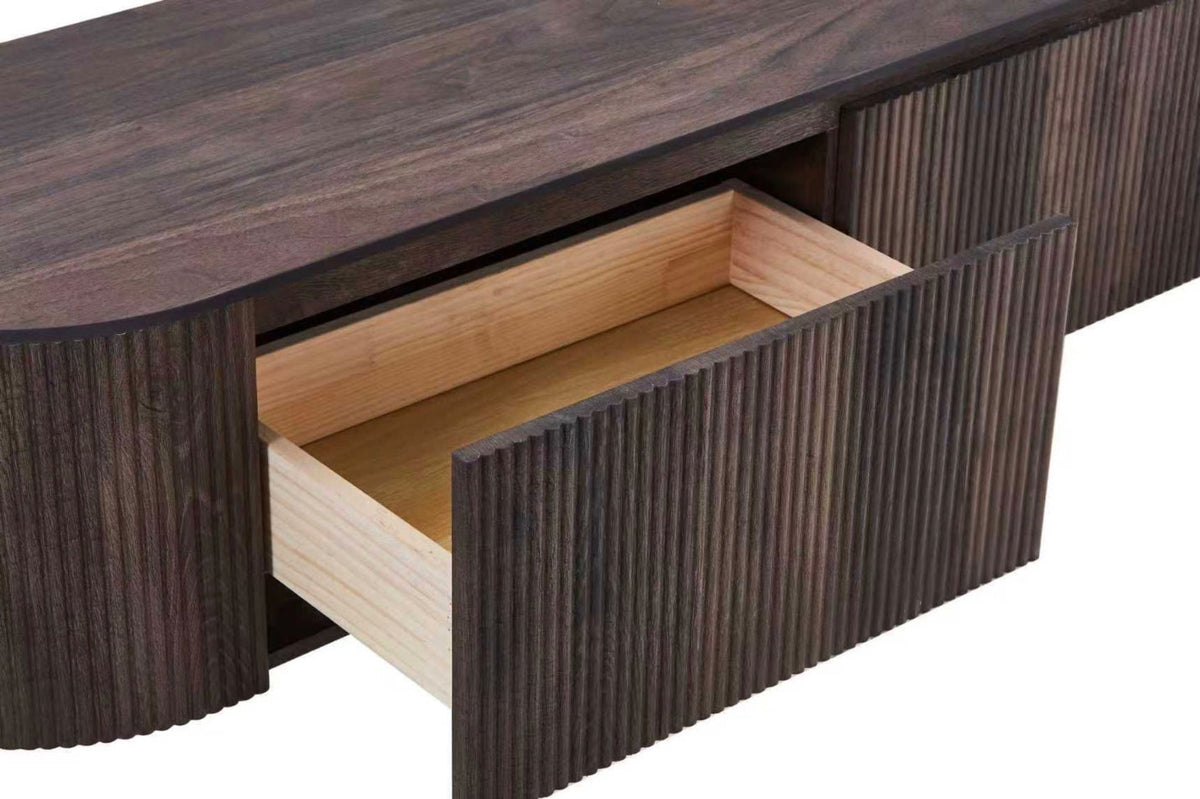 Japandi Walnut TV Kast Ophangsysteem