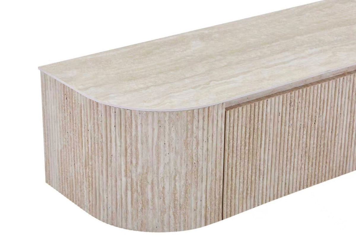 Japandi Travertine TV Kast Ophangsysteem