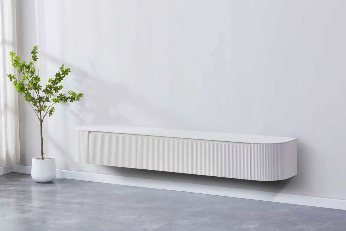 Japandi White TV Kast Ophangsysteem