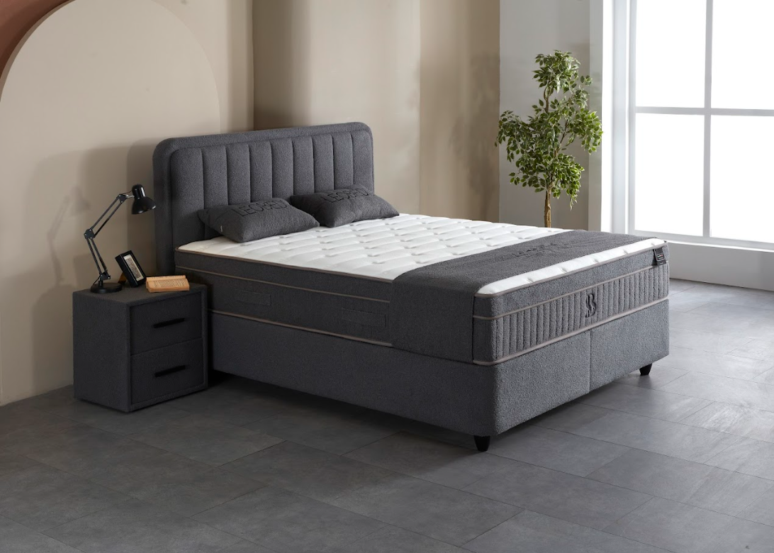 LEOBEDD BOXSPRING – Grey