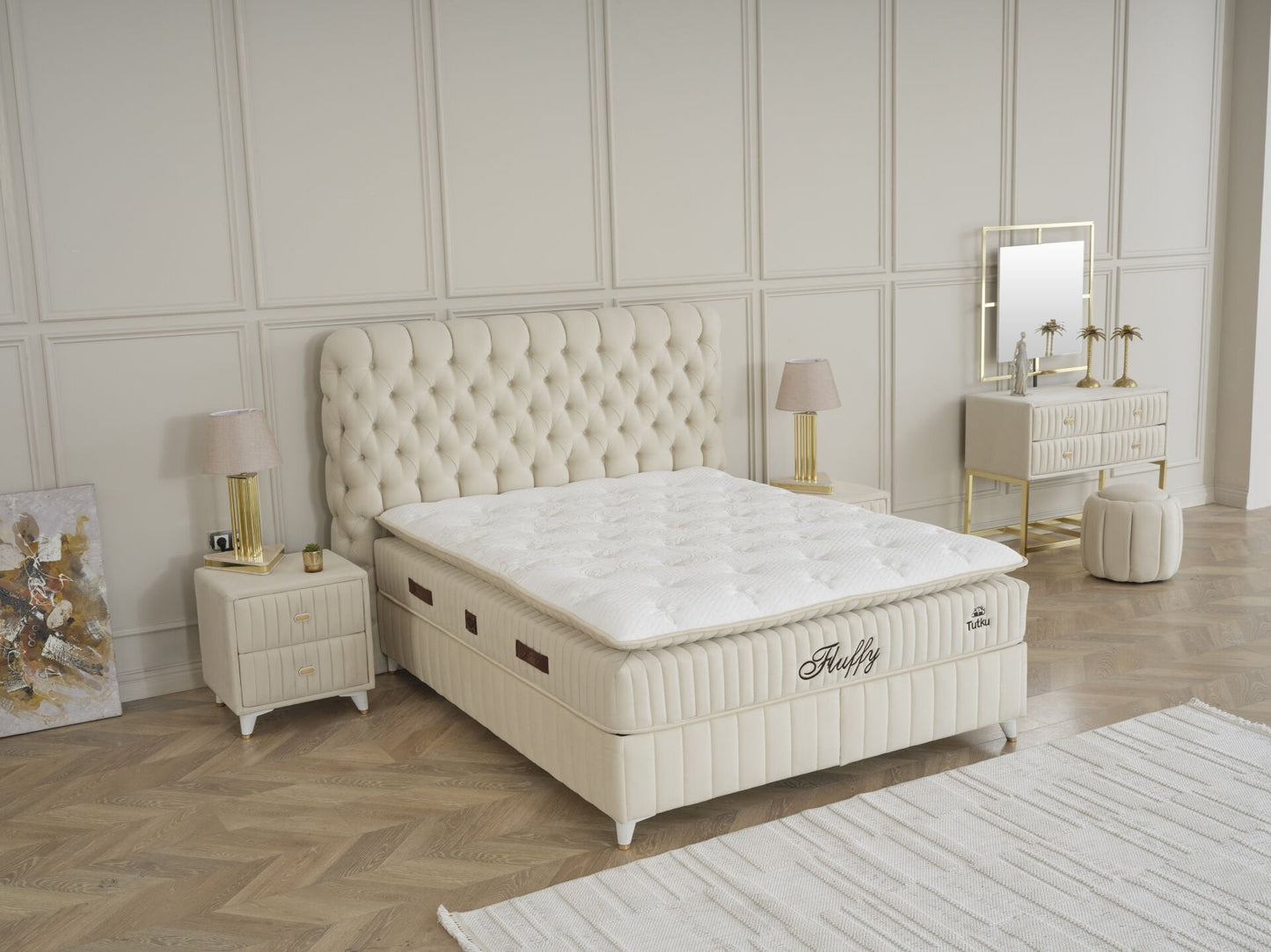 FLUFFY BOXSPRING – Beige